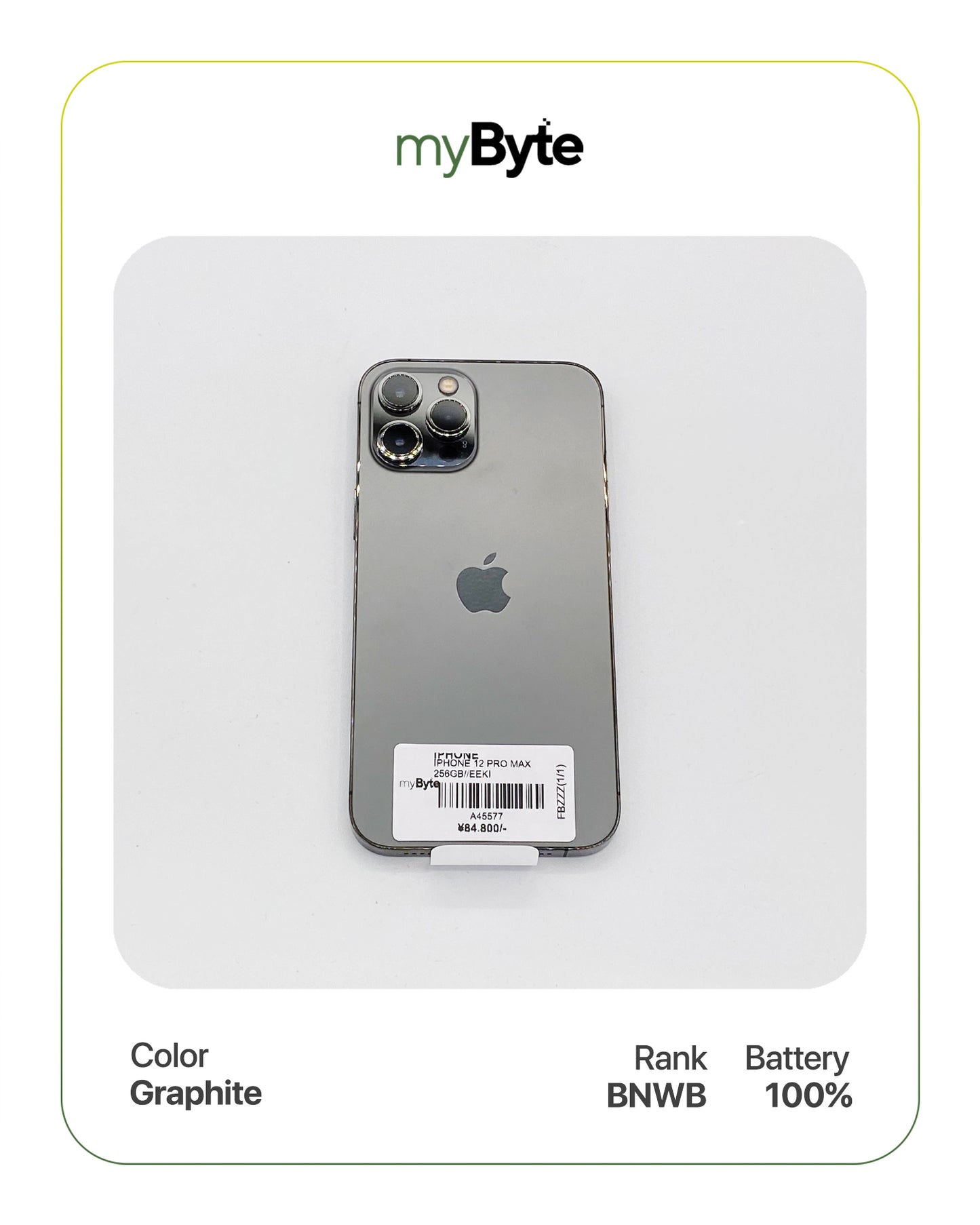 iPhone 12 Pro Max 5G 256GB (SIM Free) Graphite myByte International