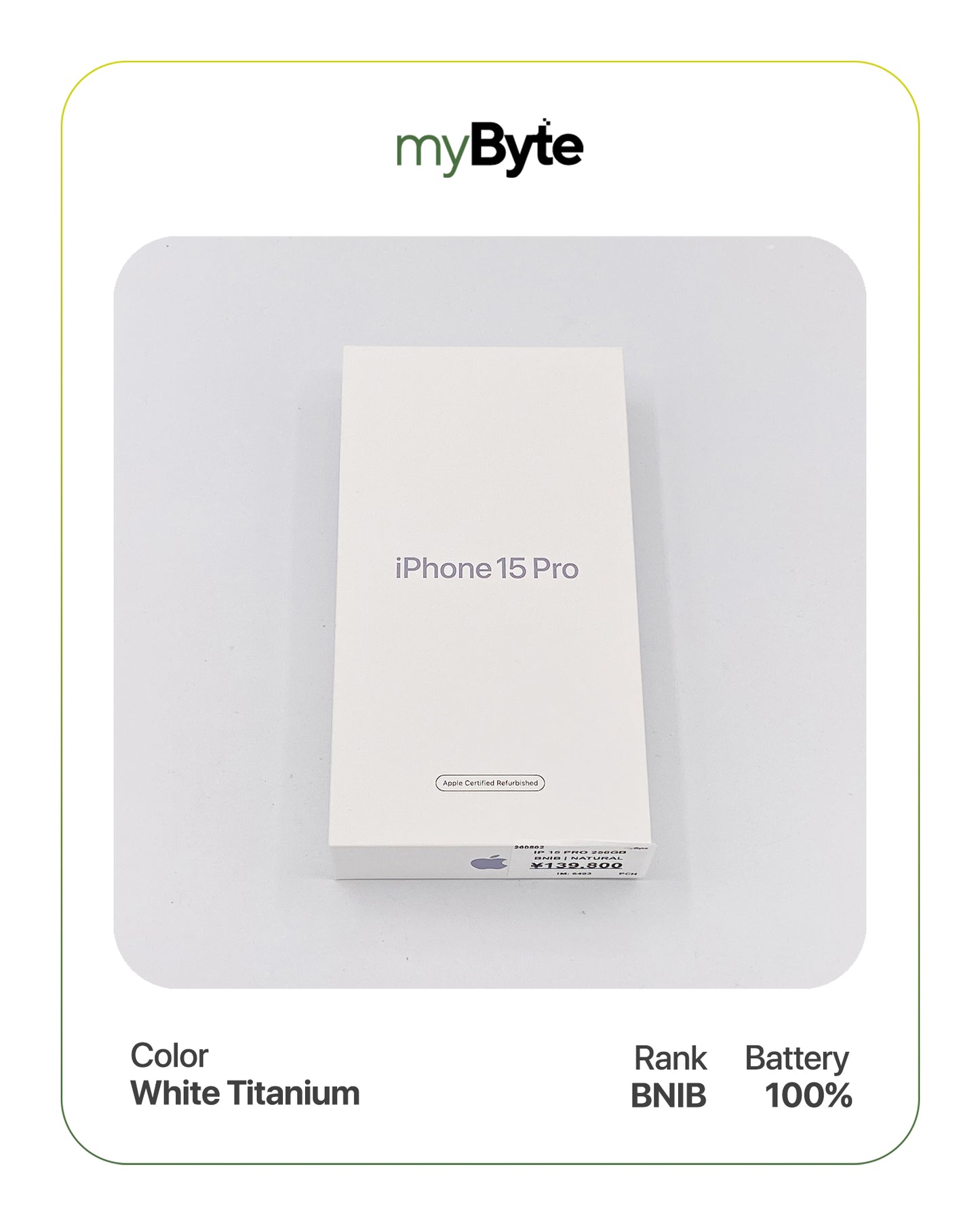 iPhone 15 Pro 5G 256GB (Sim Free) White Titanium SIM Free myByte International
