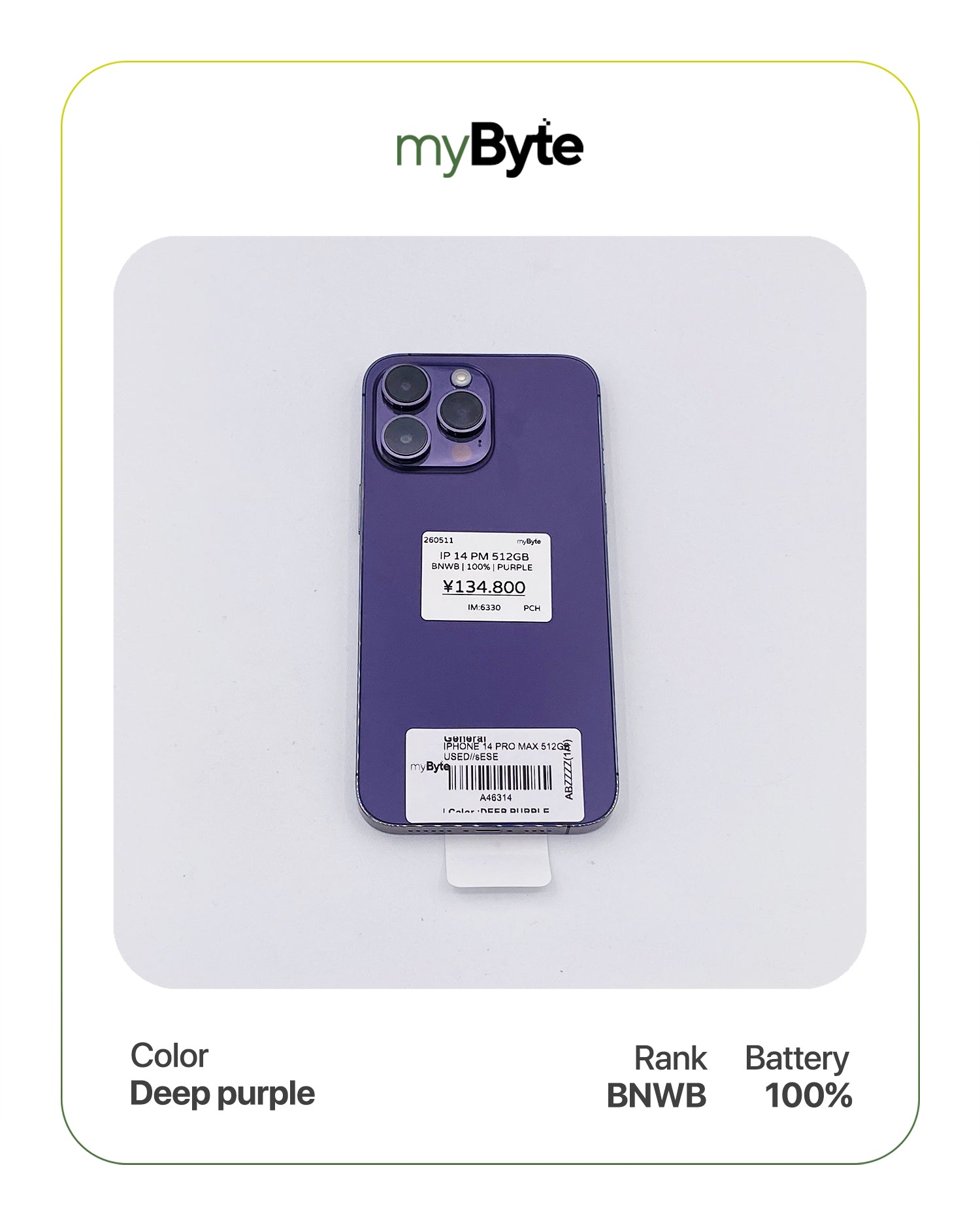 iPhone 14 Pro Max 5G 512GB (SIM Free) myByte International