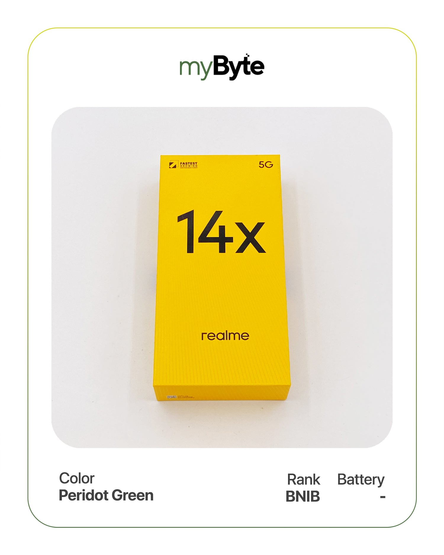 Realme 14x 5G 256GB Silent Camera (Dual SIM) Peridot Green SIM Free myByte International