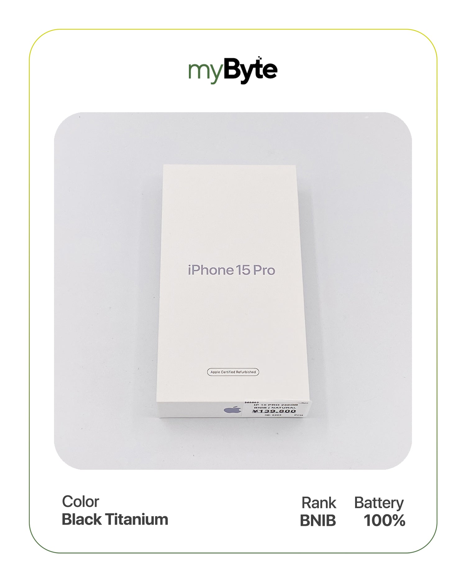 iPhone 15 Pro 5G 256GB (Sim Free) Black Titanium SIM Free myByte International