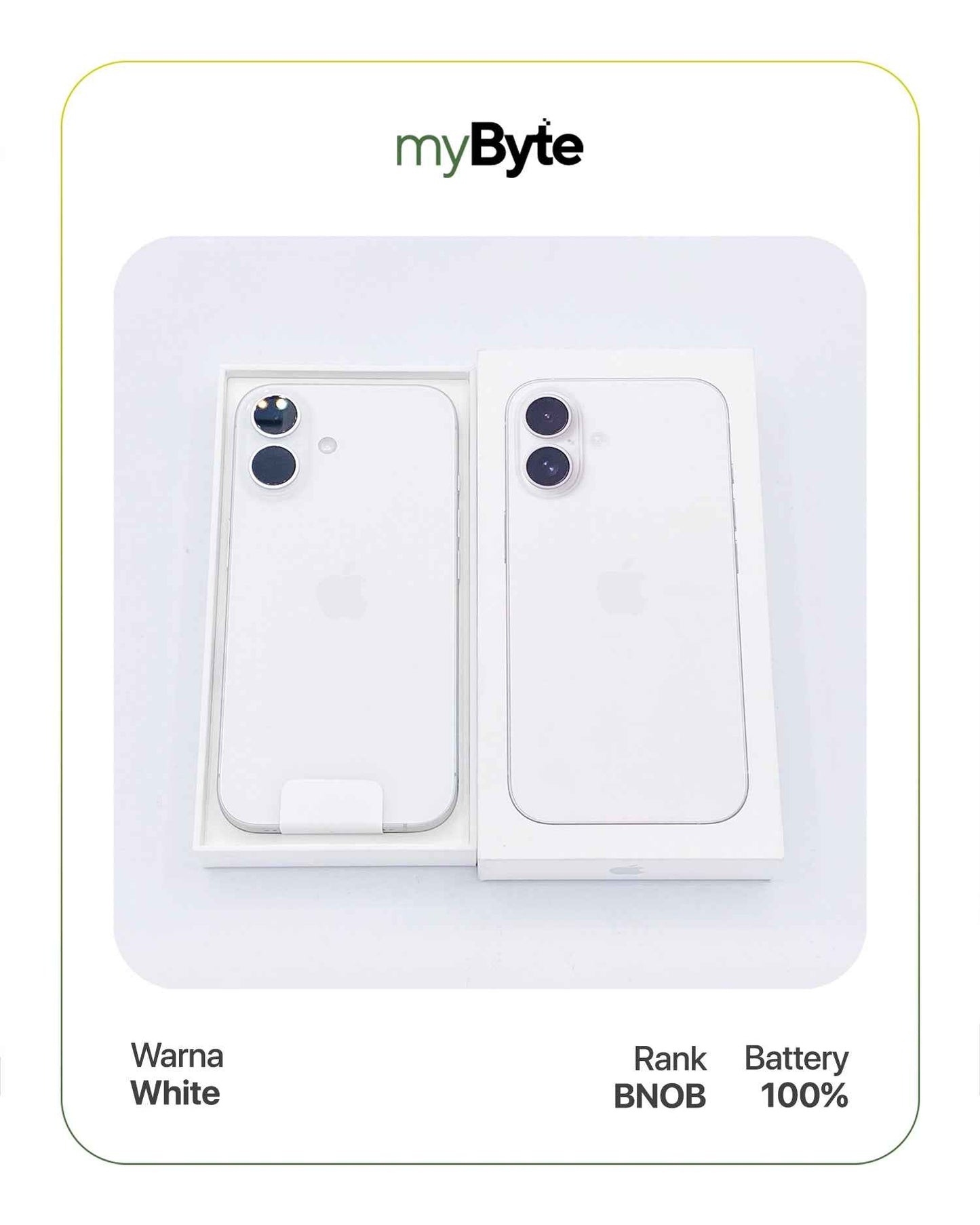 iPhone 16 5G 256GB (SIM Free) White myByte International