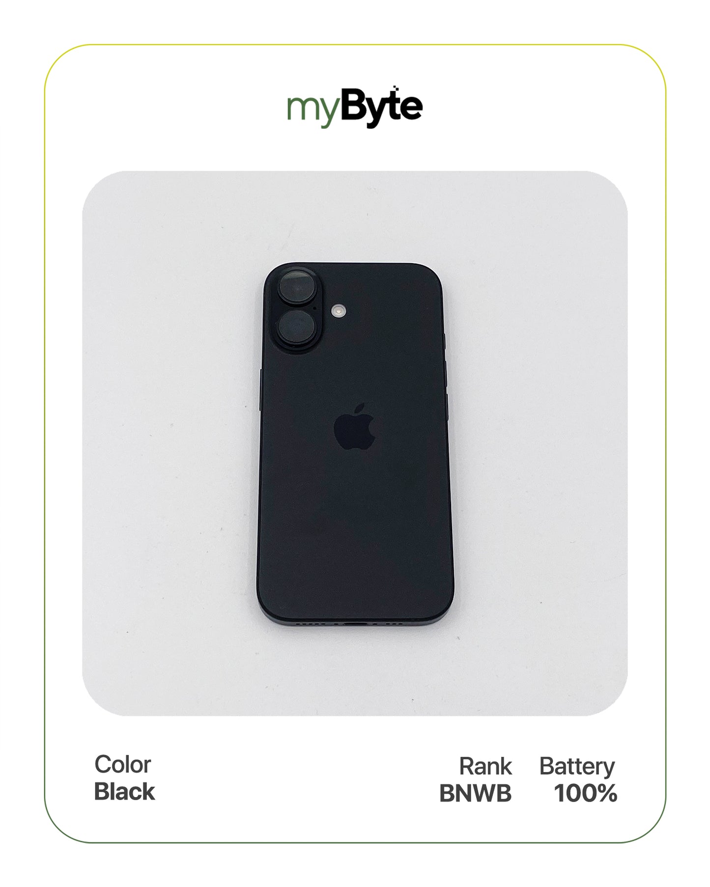 iPhone 16 5G 256GB (SIM Free) Black myByte International