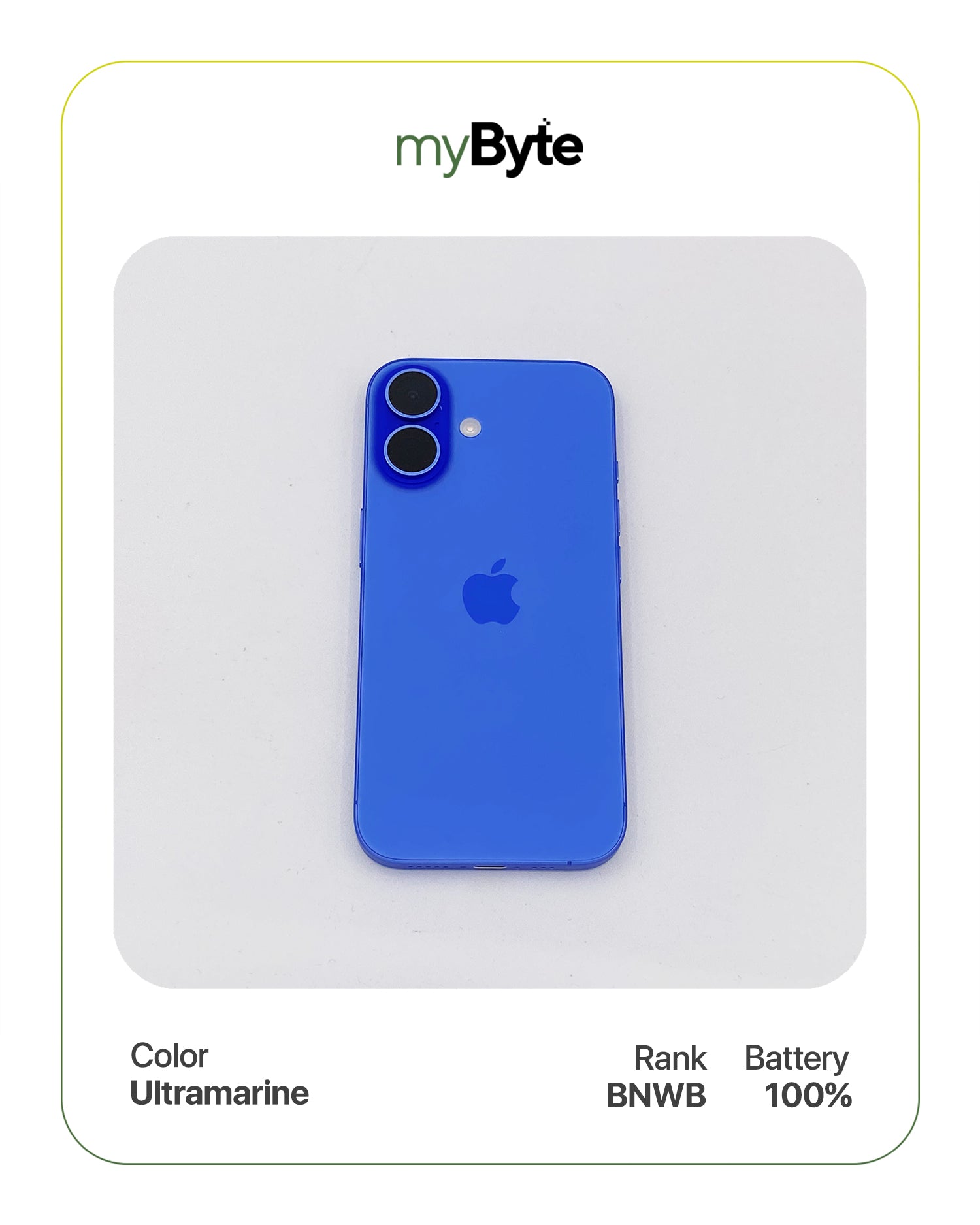 iPhone 16 5G 256GB (SIM Free) Ultramarine myByte International