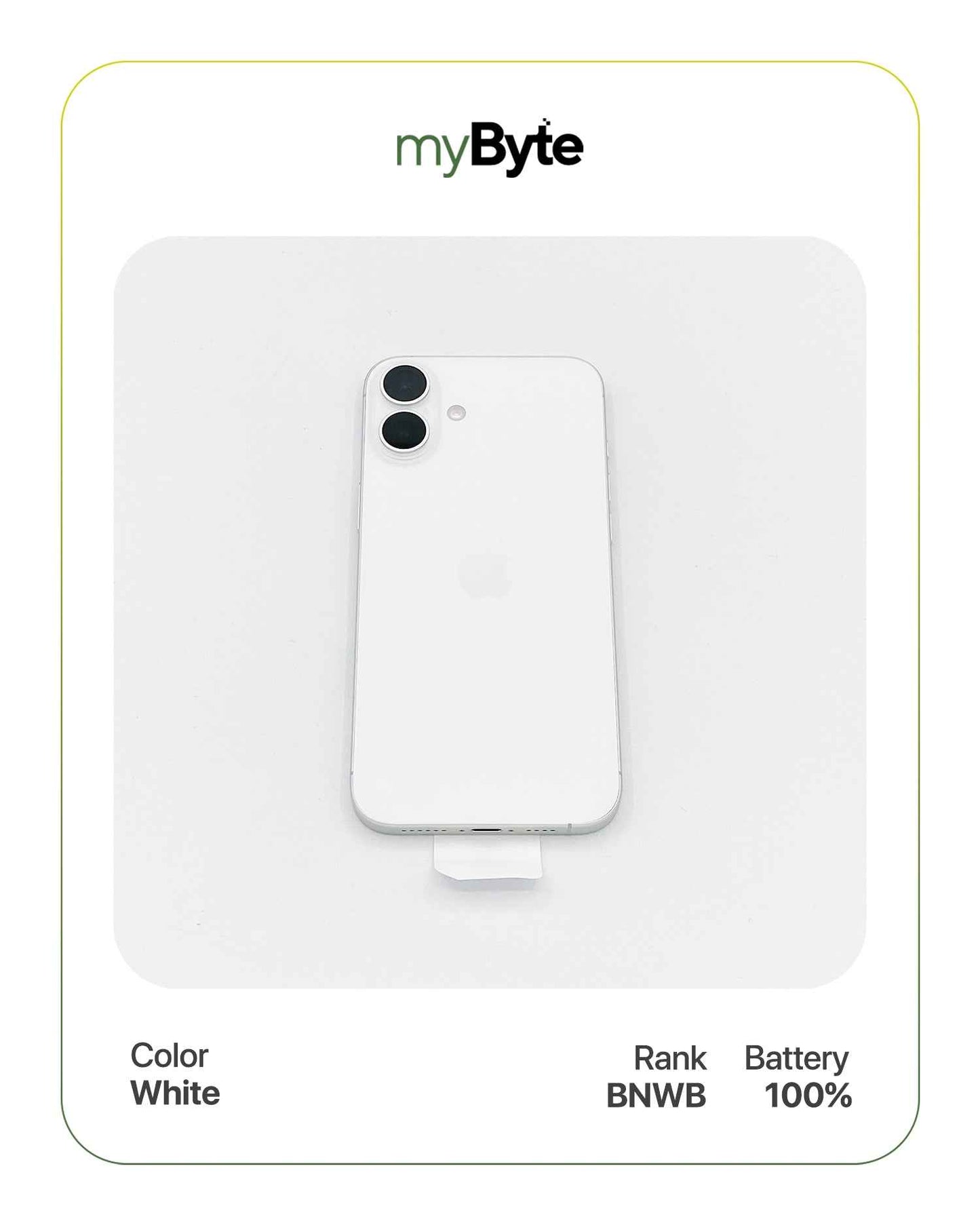 iPhone 16 5G 256GB (SIM Free) White myByte International