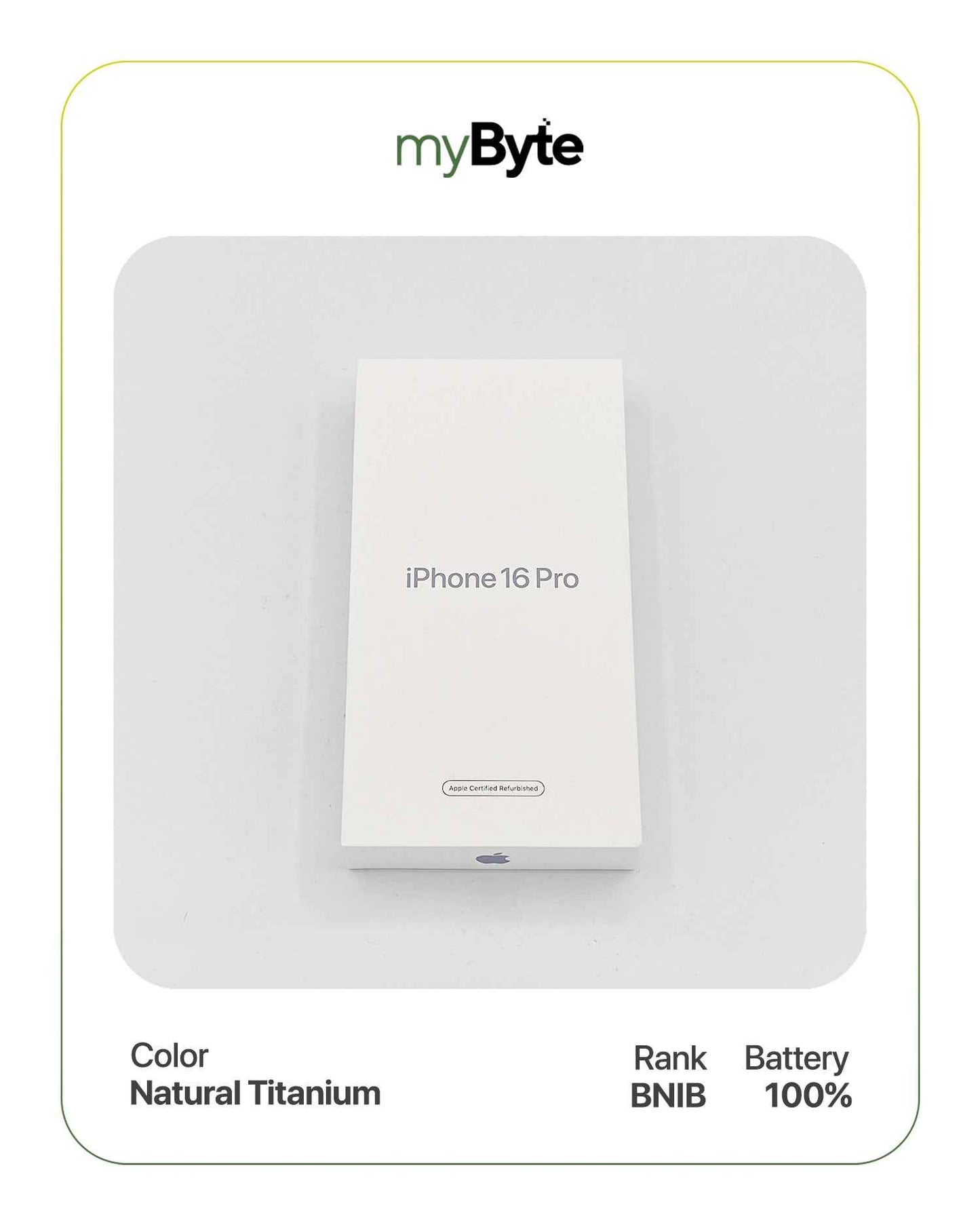 iPhone 16 Pro 5G 256GB (SIM Free) Natural Titanium SIM Free myByte International