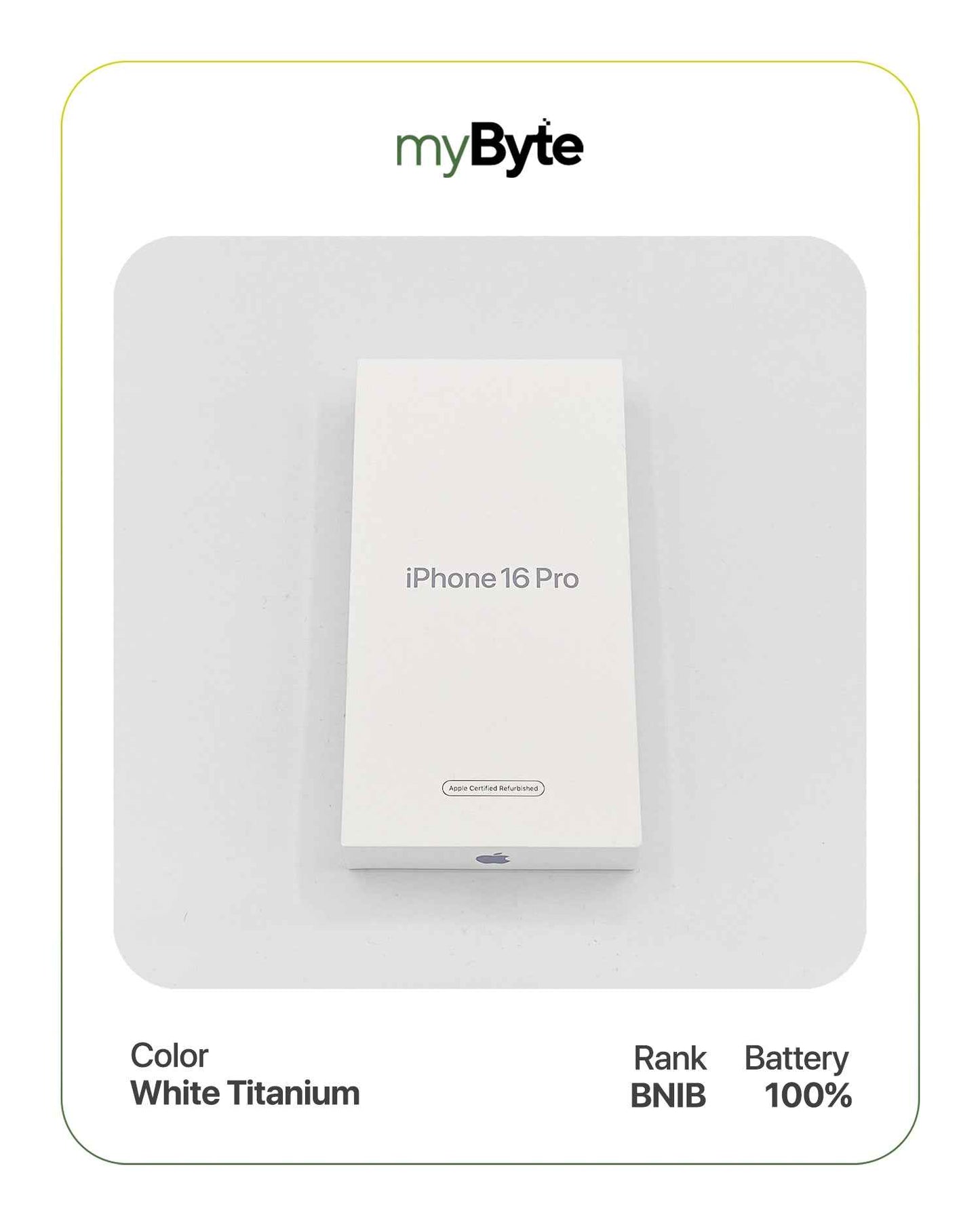 iPhone 16 Pro 5G 256GB (SIM Free) White Titanium SIM Free myByte International