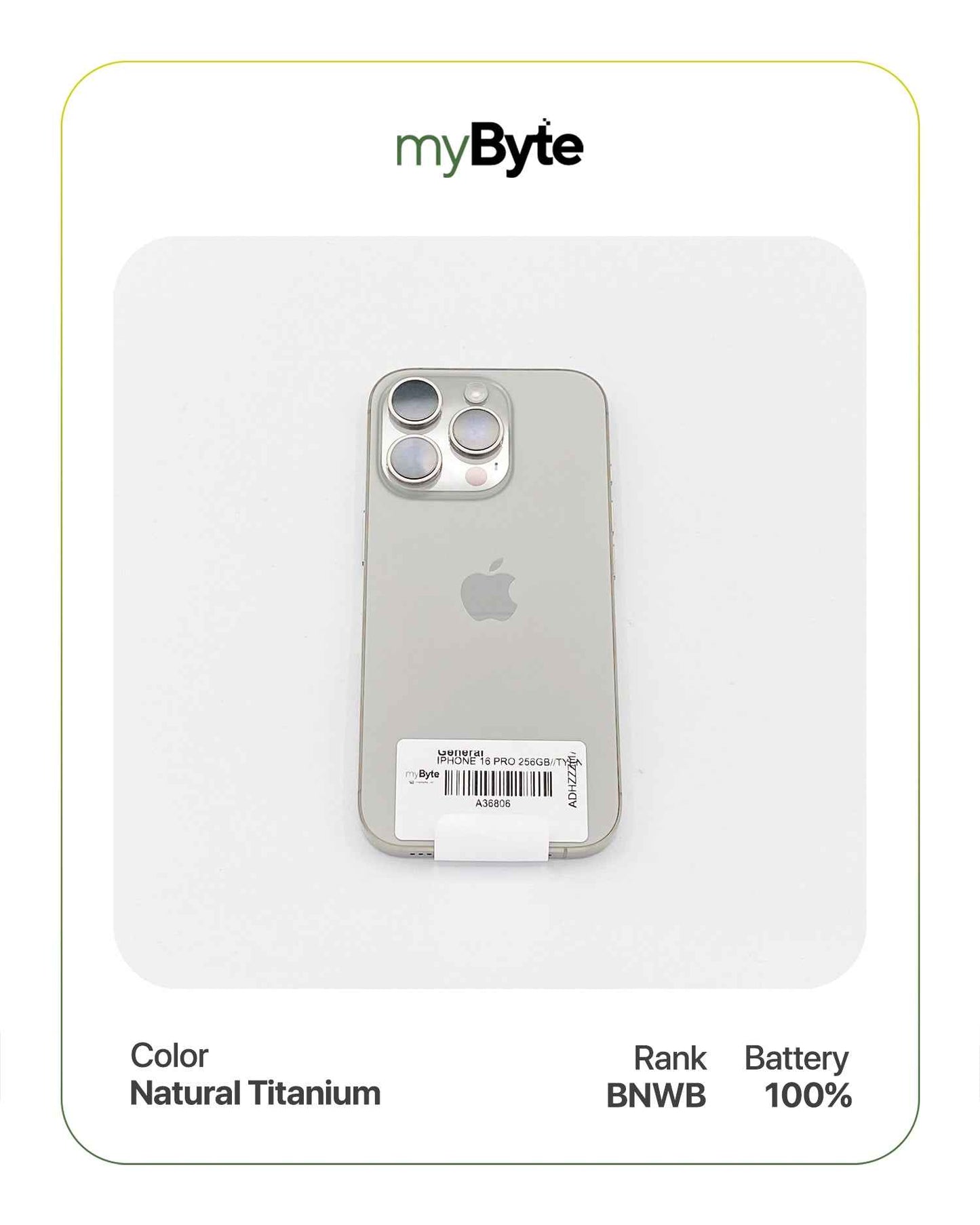 iPhone 16 Pro 5G 256GB Natural Titanium myByte International