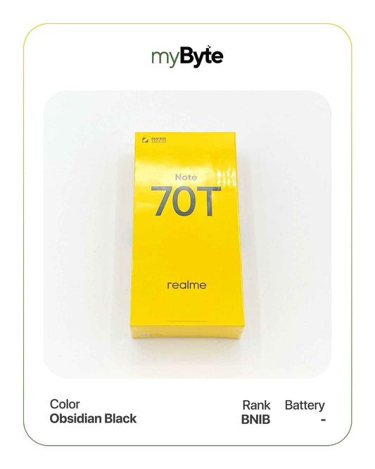 Realme Note 70T 128GB Silent Camera (Dual SIM) Obsidian Black SIM Free myByte International