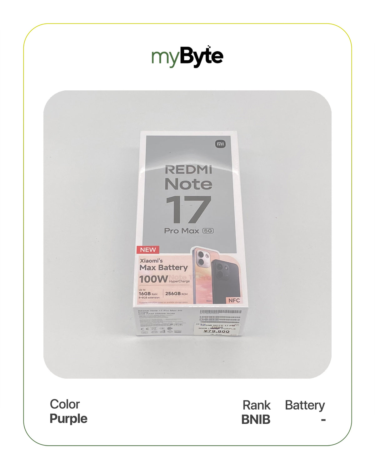 Redmi Note 17 Pro Max 5G 256GB (SIM Free) Purple SIM Free myByte International