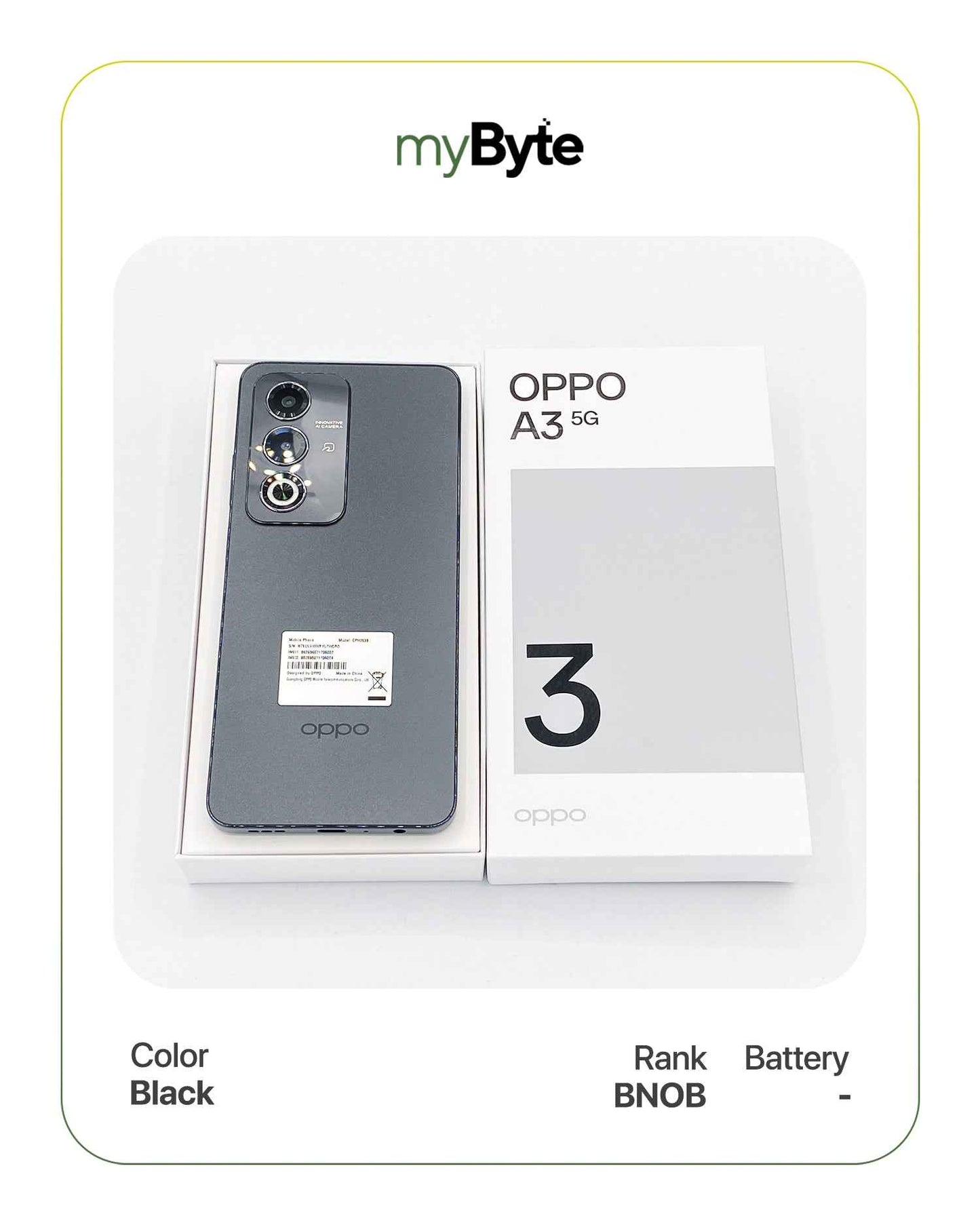 OPPO A3 5G 128GB (Sim Free) Black SIM Free myByte International