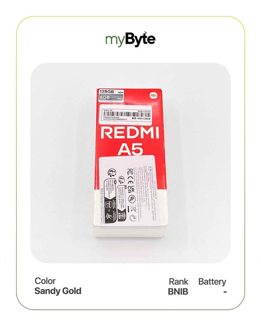 Redmi A5 128GB Silent Camera (Dual SIM) Sandy Gold SIM Free myByte International