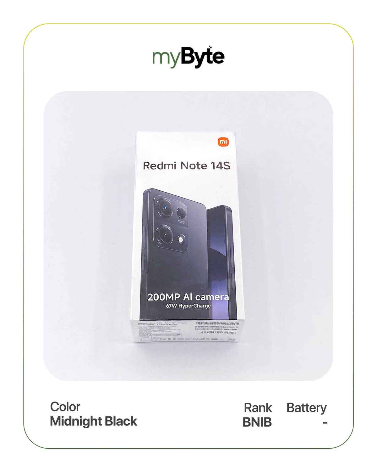 Redmi Note 14S 128GB Silent Camera (Dual SIM) Midnight Black SIM Free myByte International