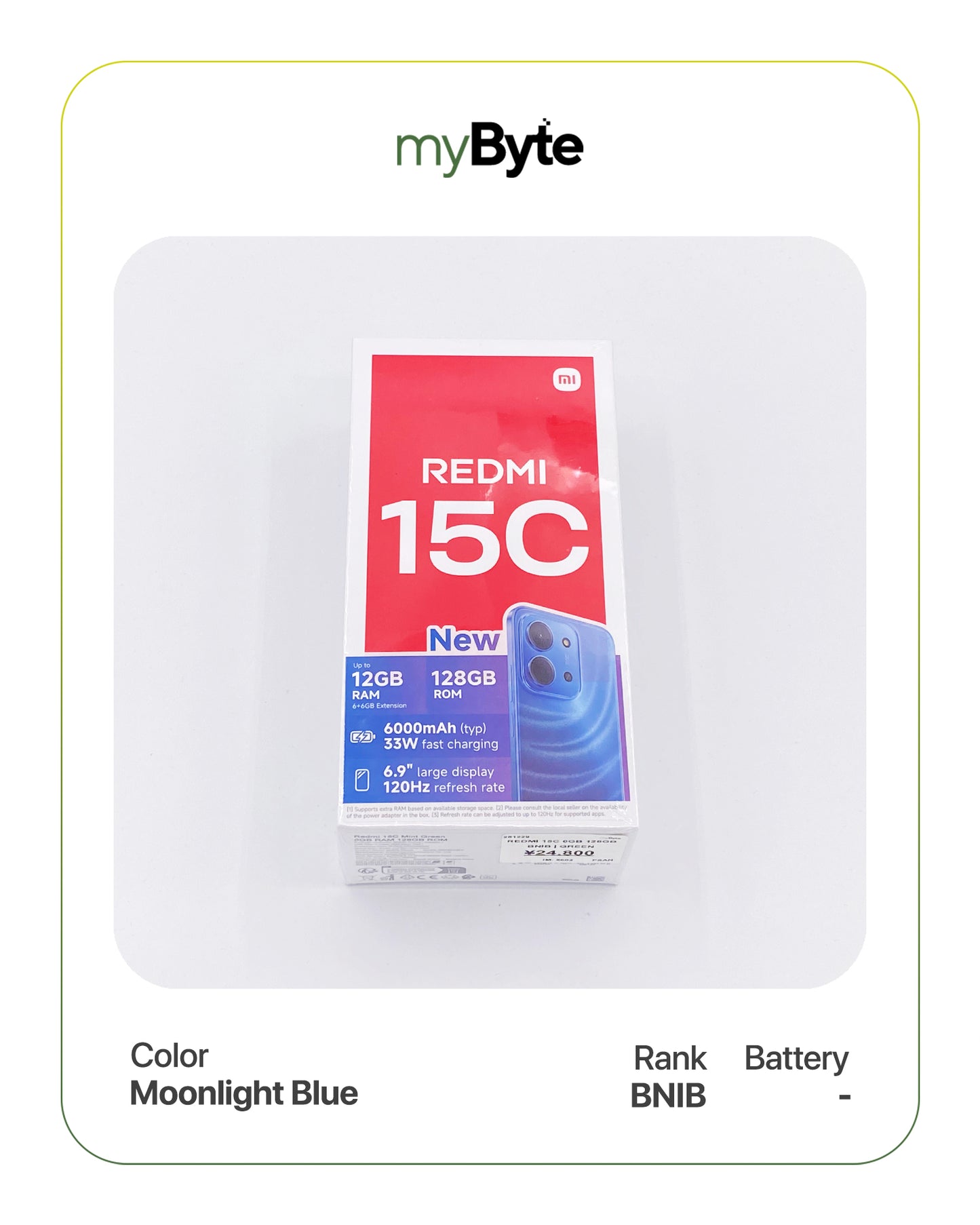 Redmi 15C 128GB (SIM Free) Moonlight Blue SIM Free myByte International