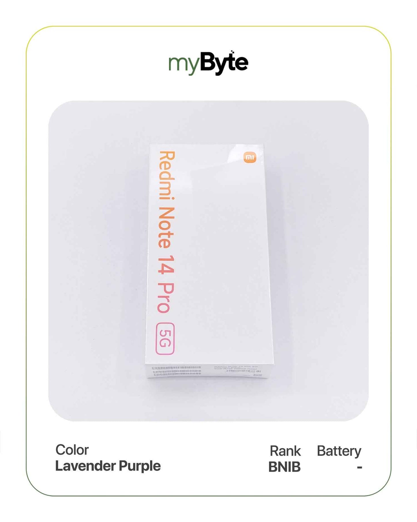 Redmi Note 14 Pro 5G 128GB (SIM Free) Lavender Purple SIM Free myByte International