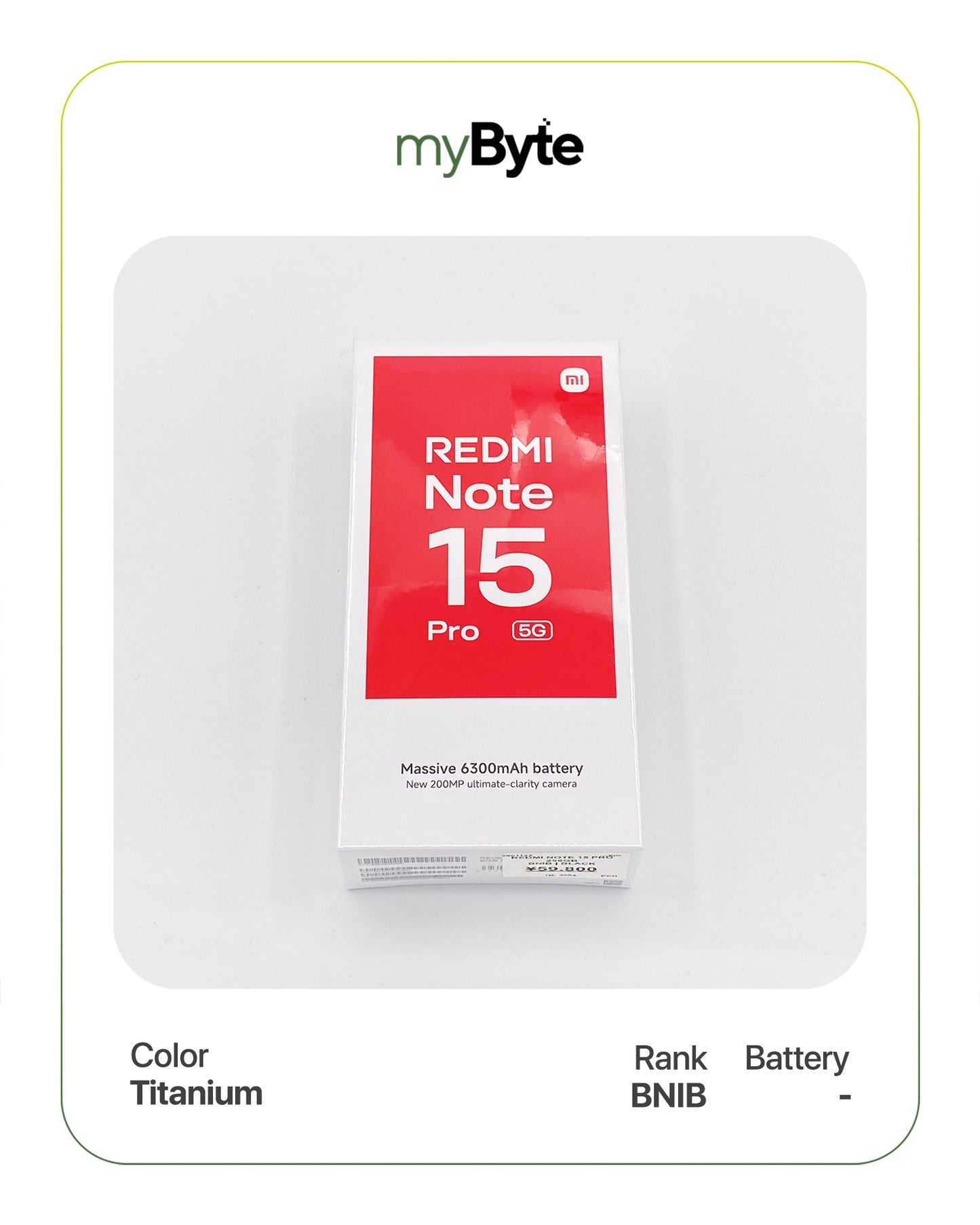 Redmi Note 15 Pro 5G 256GB (SIM Free) Titanium SIM Free myByte International
