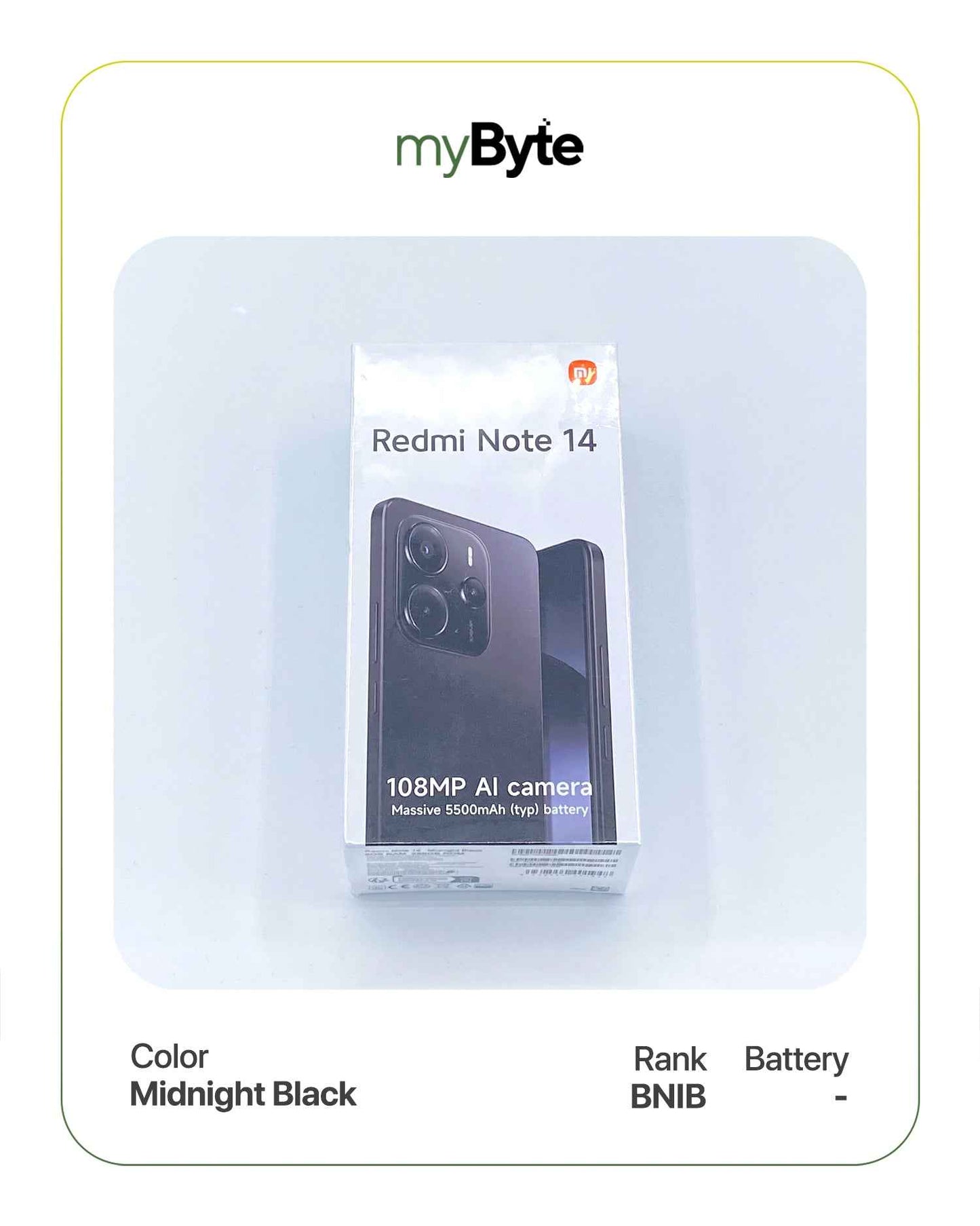 Redmi Note 14 128GB Silent Camera (Dual SIM) Midnight Black SIM Free myByte International